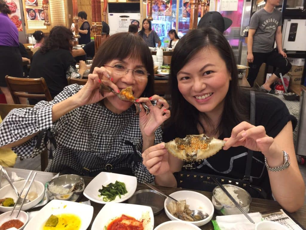 Eating Korean Marinated Raw Crabs