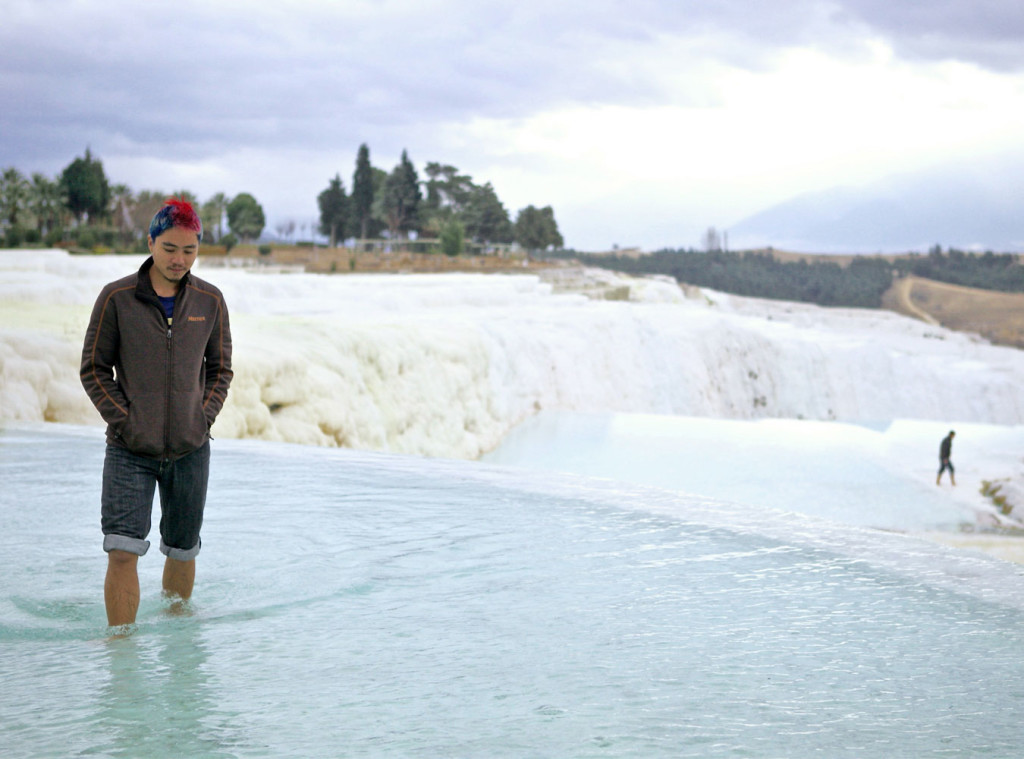 Checking out the warm pools of Pamukkale