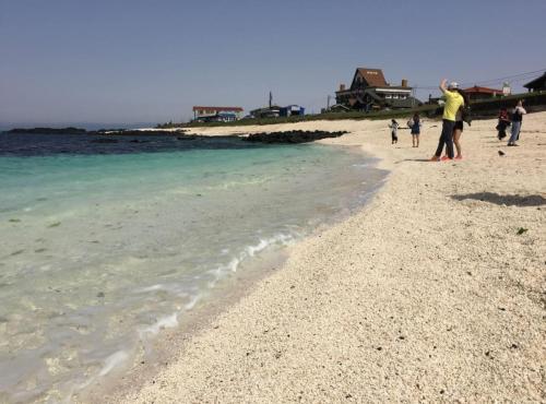 White coral sand beach, Udo
